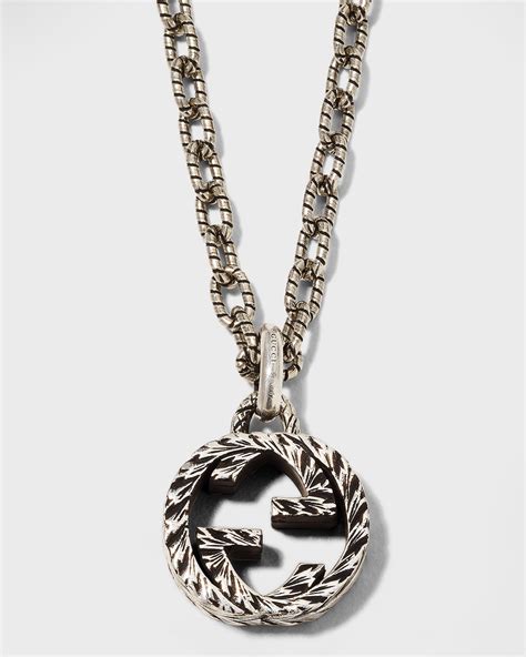 gucci 1973 double g necklace|Gucci interlocking g necklace men's.